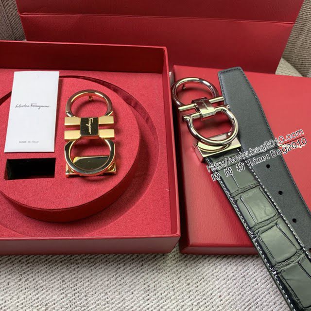 菲拉格慕男女士皮帶 Ferragamo雙扣高端禮盒腰帶  jjp2118